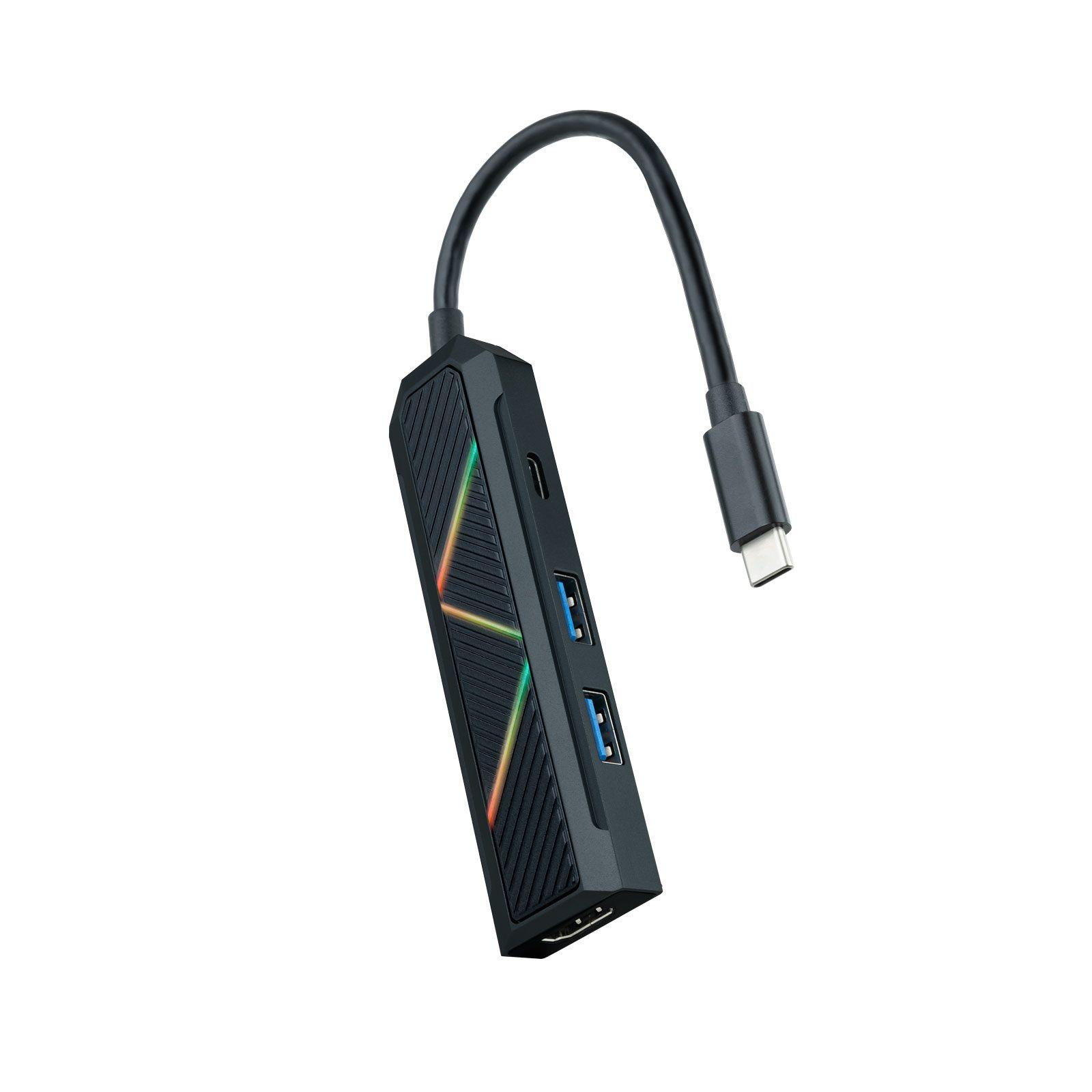 Hub USB-C NANOCABLE 10.16.0401 (0,15 m - USB 3.2 Gen 1 Type-C - Android - Preto)