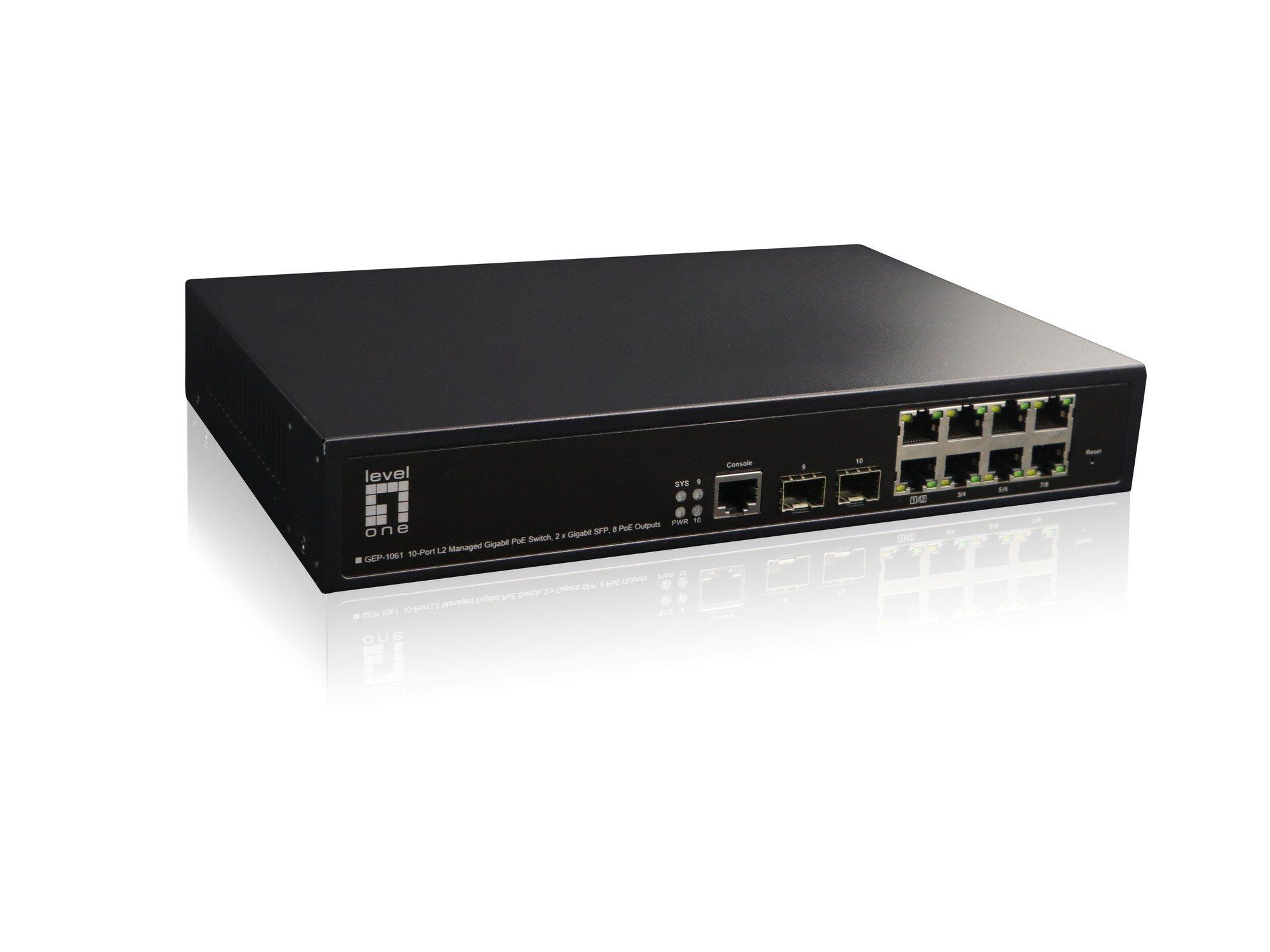 Switch Gerido LEVEL ONE GEP-1061 (Gigabit Ethernet - 4,1 MB - 20 Gbit/s - Preto) — miniatura 3
