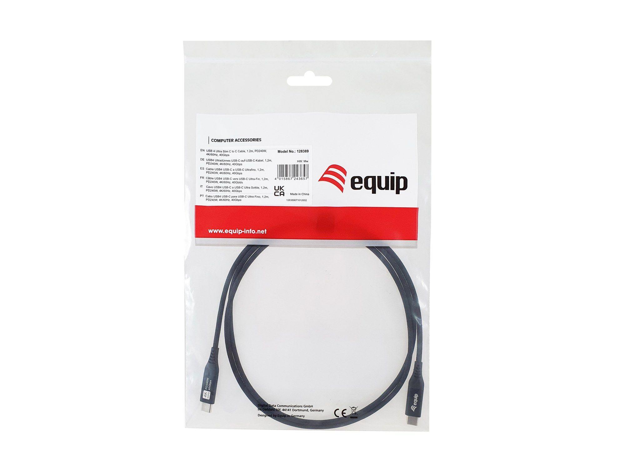 Cabo USB-C EQUIP 128389 (1,2 m - USB-C macho - Preto) — miniatura 3