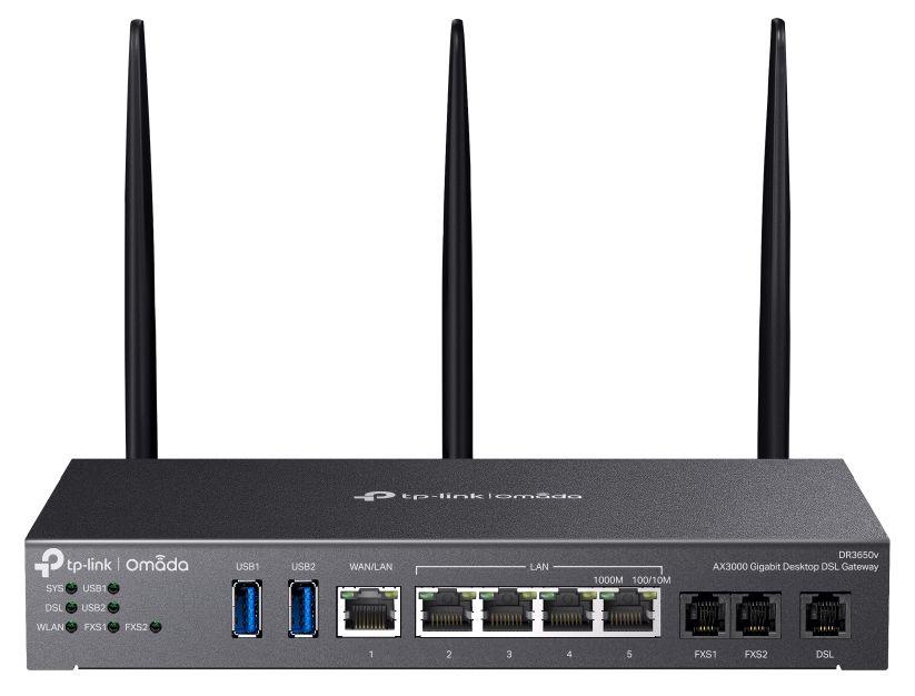 Gateway DSL TP-LINK Omada DR3220v-4G V1 (2402 Mbit/s - Dual-band, 2,4 GHz / 5 GHz - Gigabit Ethernet - Preto)