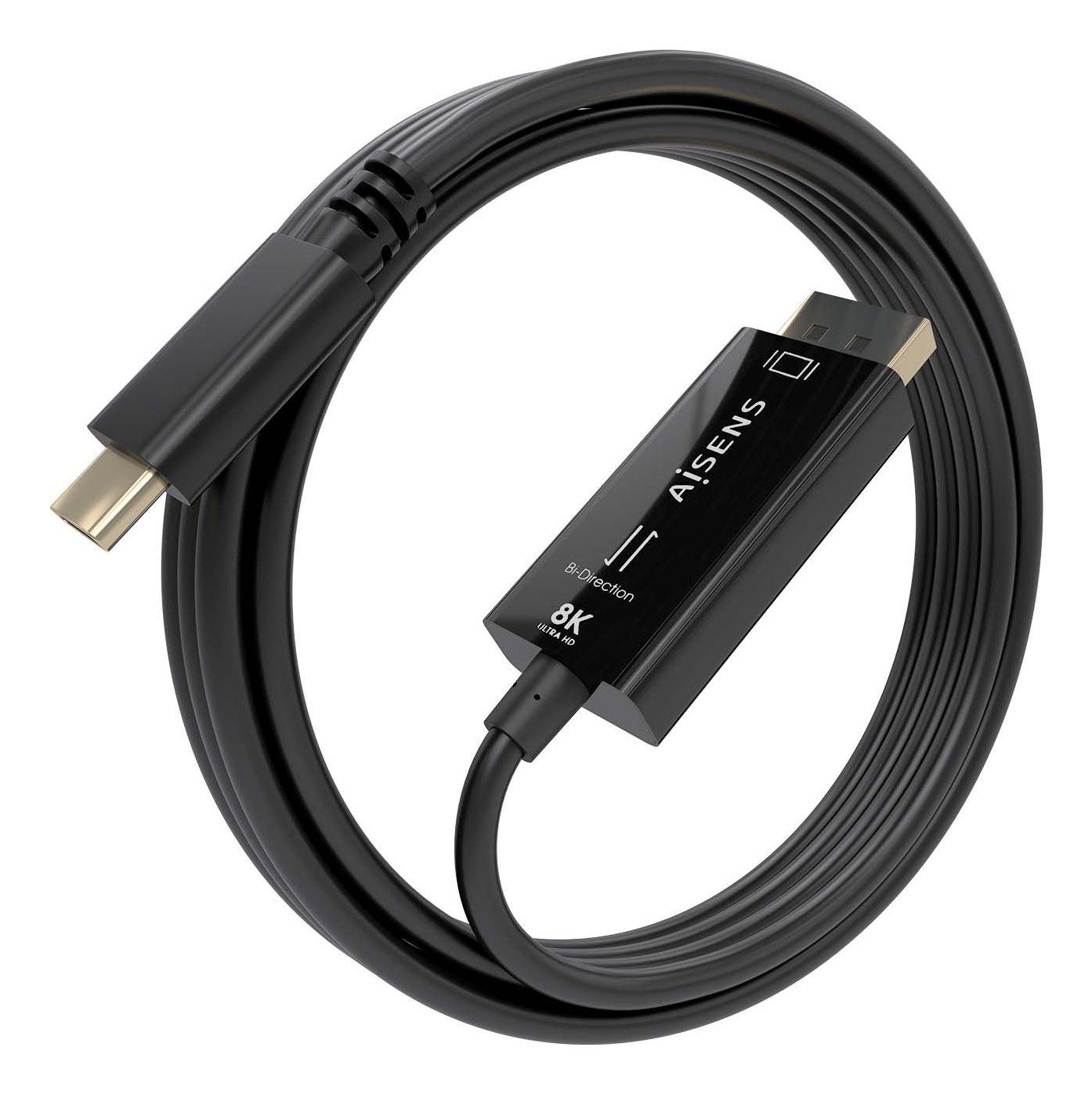 Cabo Conversor AISENS A109-0879 USB-C para DisplayPort Bidirecional (1,8 m - USB Type-C - Preto) — miniatura 2