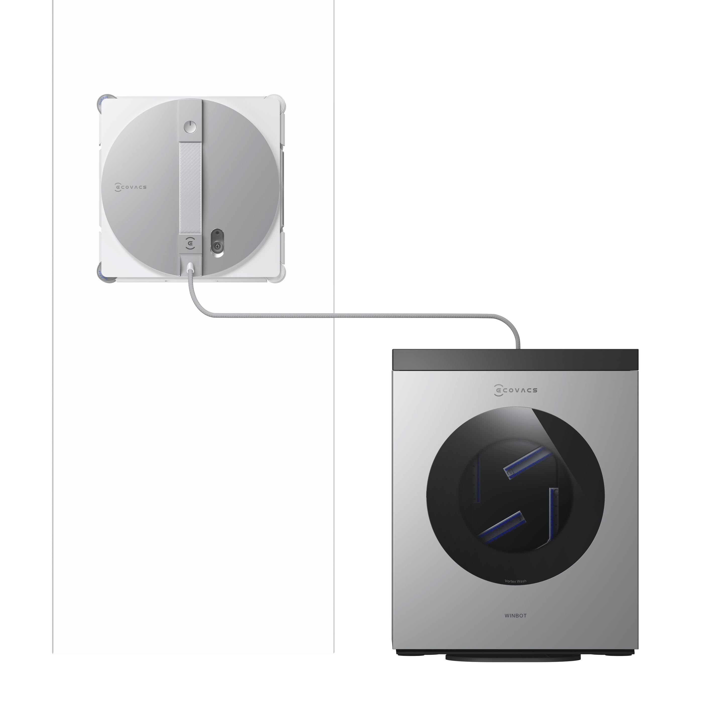 Robot de Limpeza de Vidros ECOVACS WINBOT W3 OMNI (Altura 7,6 cm - Prateado e Branco) — miniatura 2