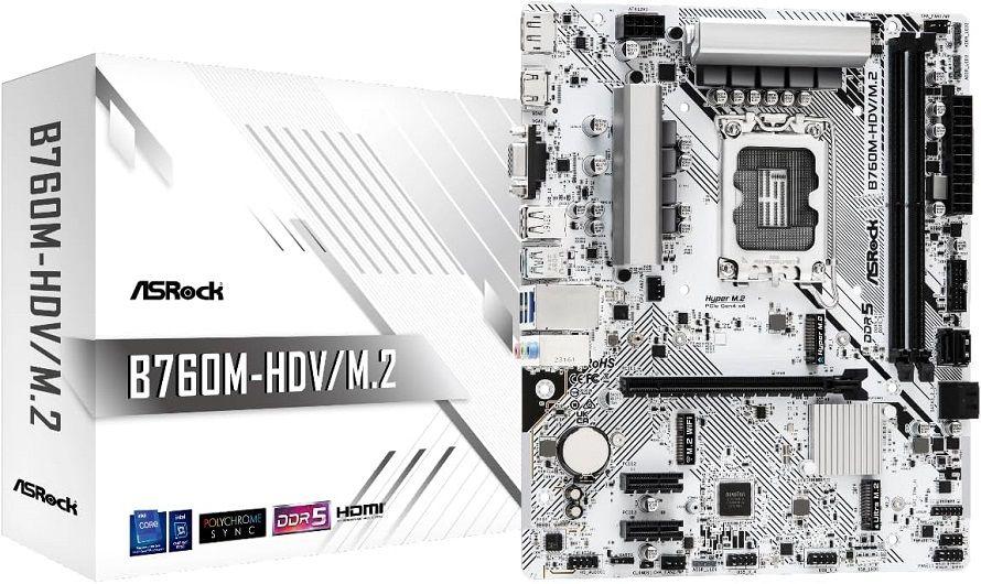 Motherboard ASROCK B760M-HDV/M.2 D5 (LGA 1700 - micro ATX - Duplo canal), miniatura 2