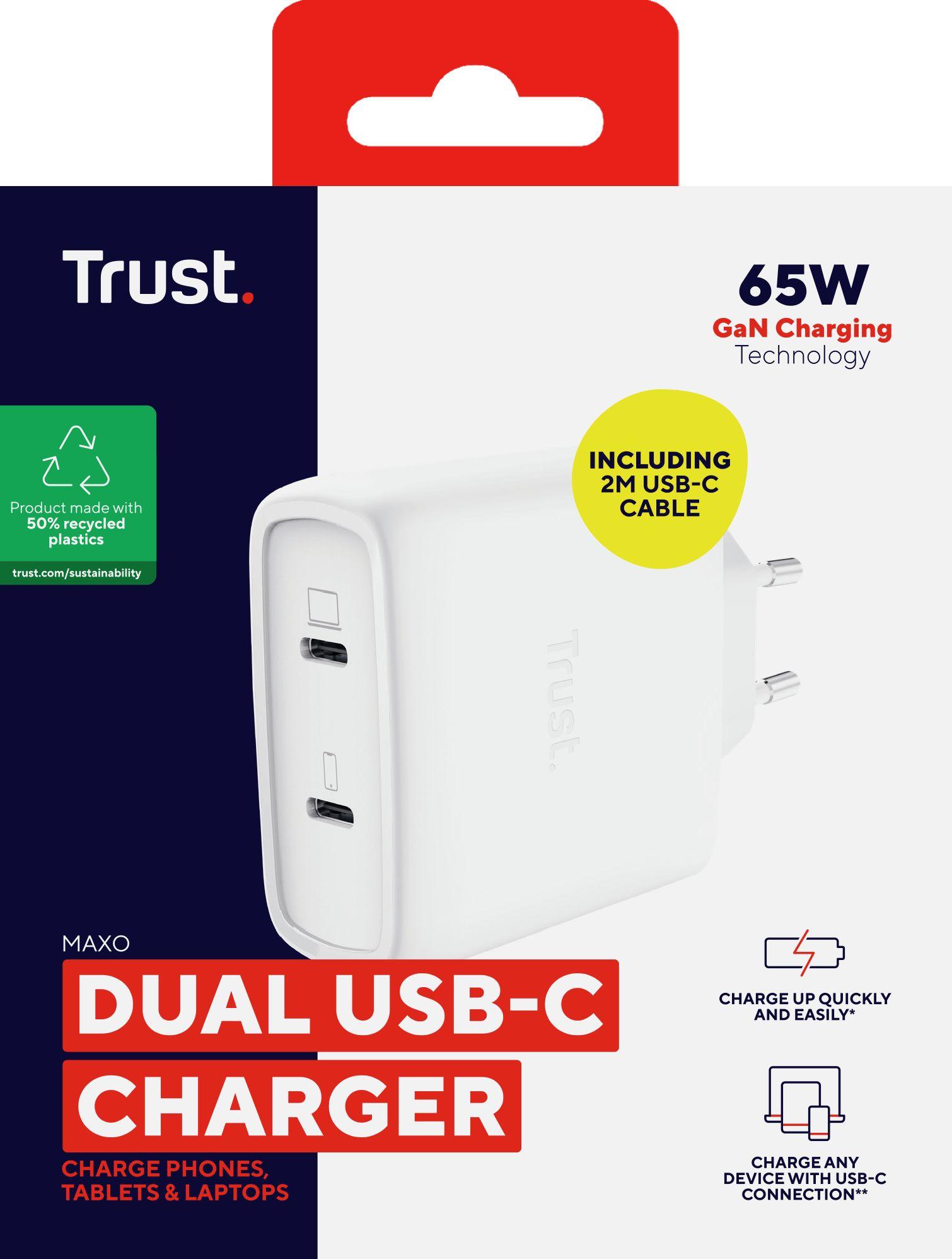 Carregador de Parede TRUST Maxo 25526 (65 W - USB Tipo-C - Branco) — miniatura 7