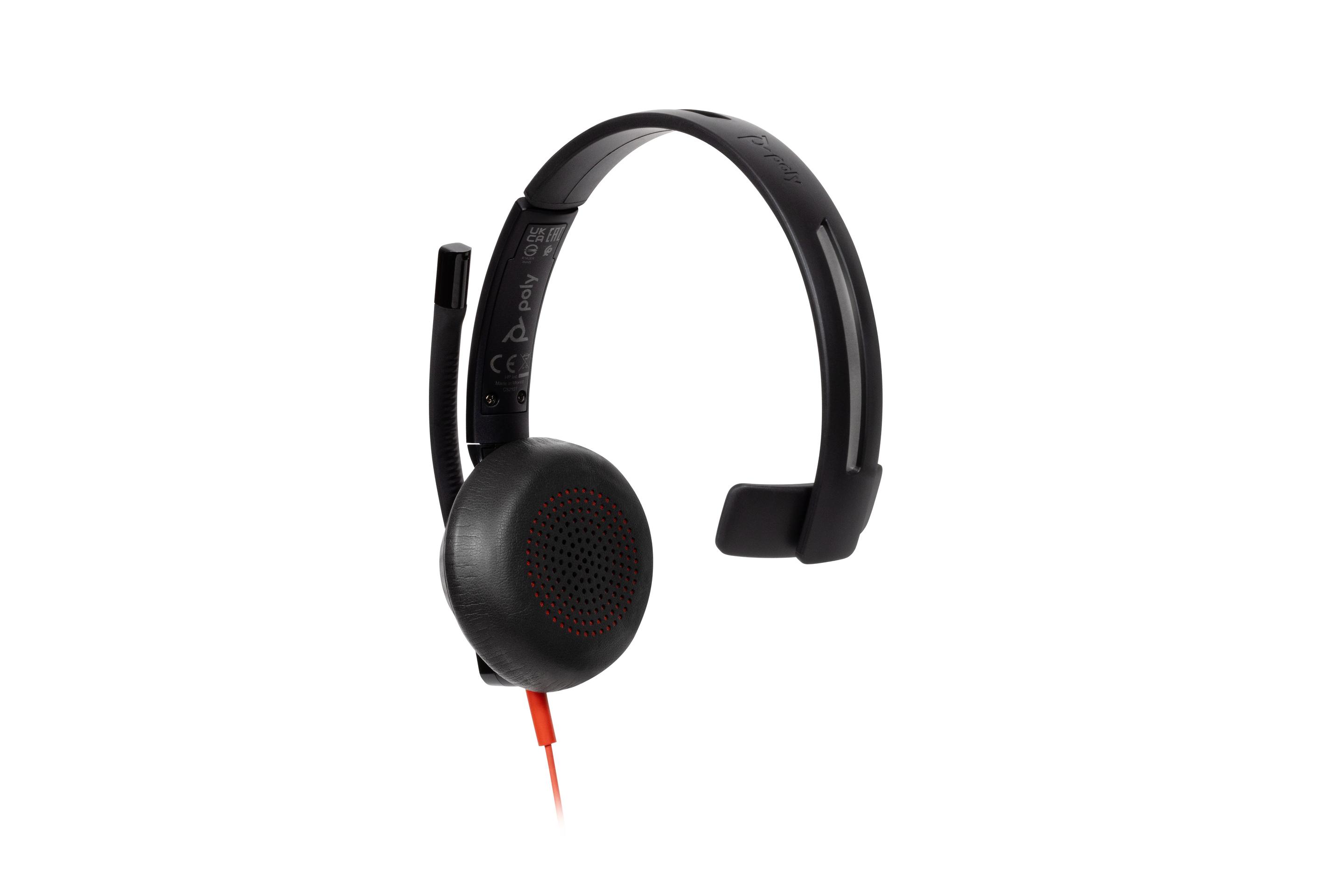 Headset Call Center HP POLY Blackwire 5210 (Monofónico - Com fios - Supra-aural - Preto) — miniatura 3