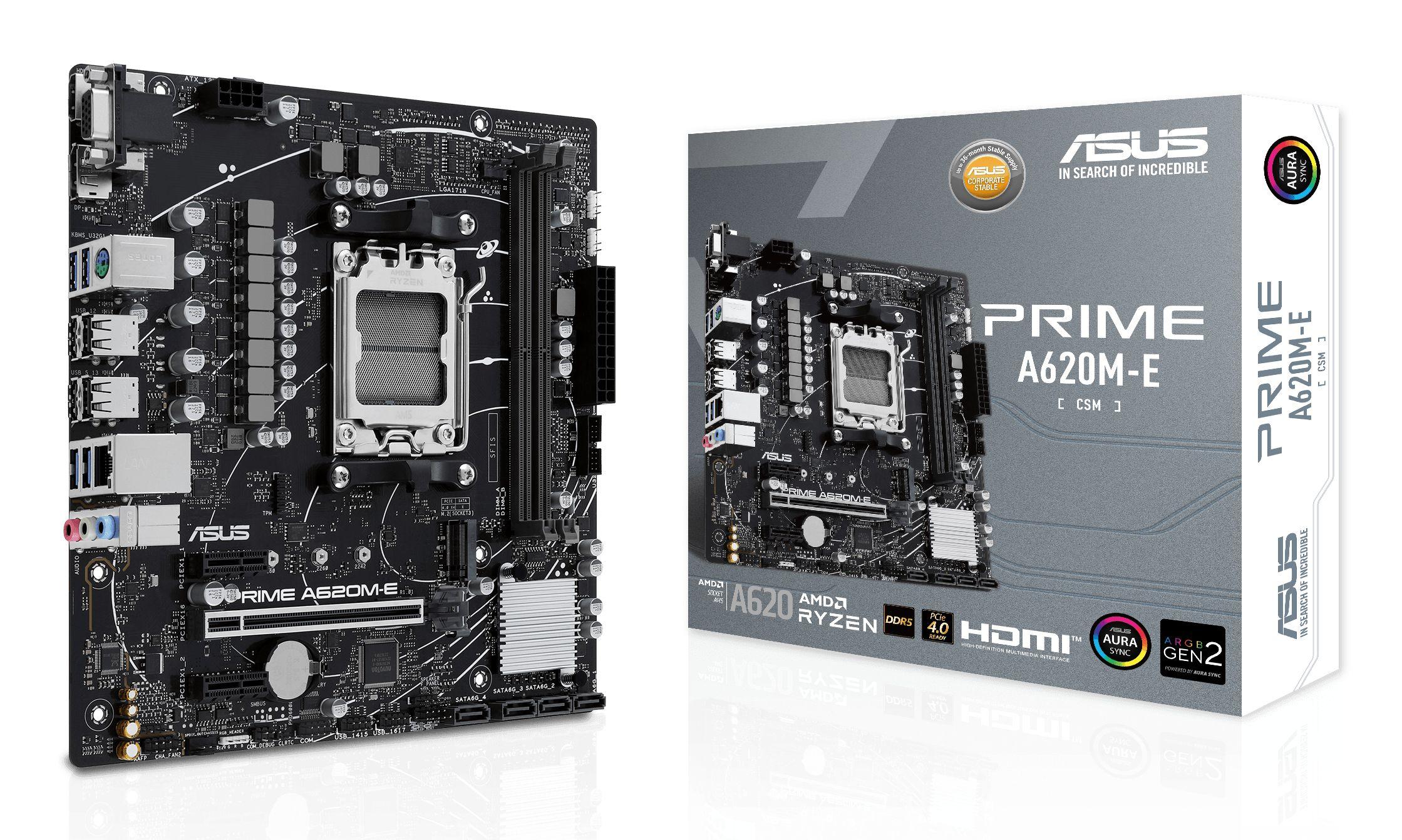 Motherboard ASUS PRIME A620M-E-CSM (AM5 - AMD Ryzen 7000 Series - micro ATX)