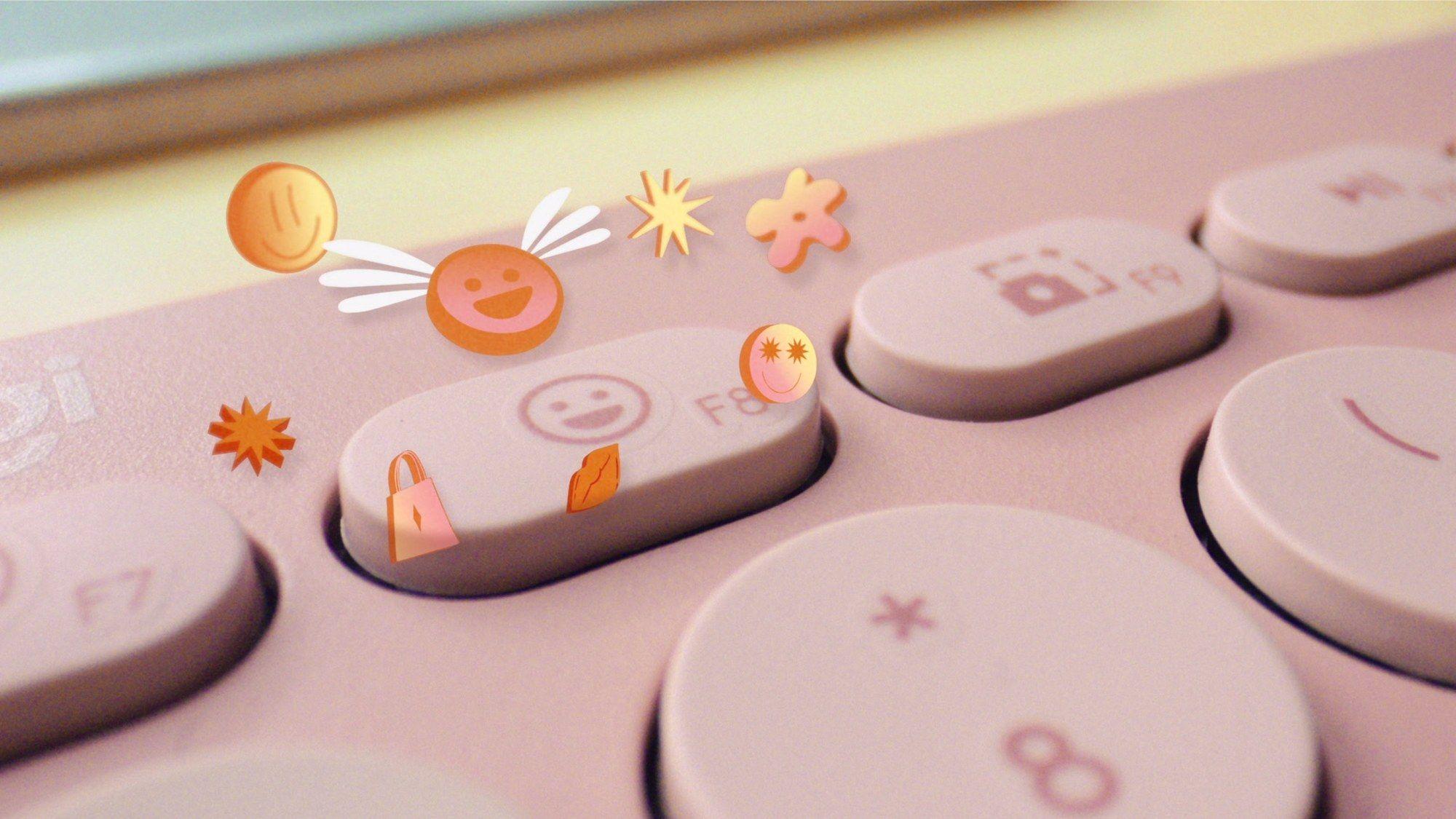 Teclado LOGITECH Pebble Keys 2 K380s (Francês - Teclas tesoura - Mini - Rosa) — miniatura 9