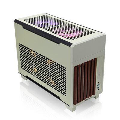 Caixa PC Tower THERMALTAKE TR100 WS (Aço e madeira - Verde-claro) — miniatura 3