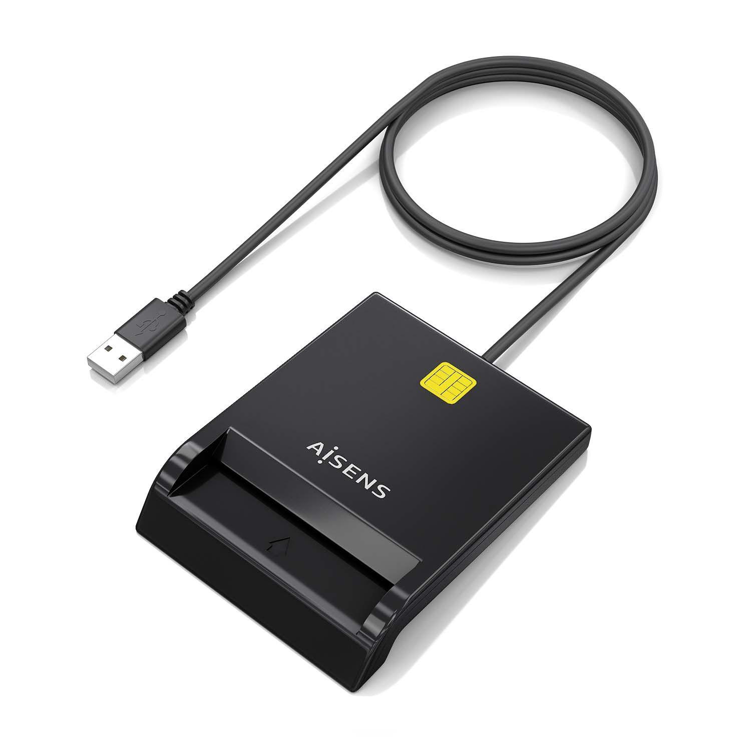Leitor de Cartões Inteligentes AISENS ASCR-SN06-BK (USB 2.0 - Preto), miniatura 2
