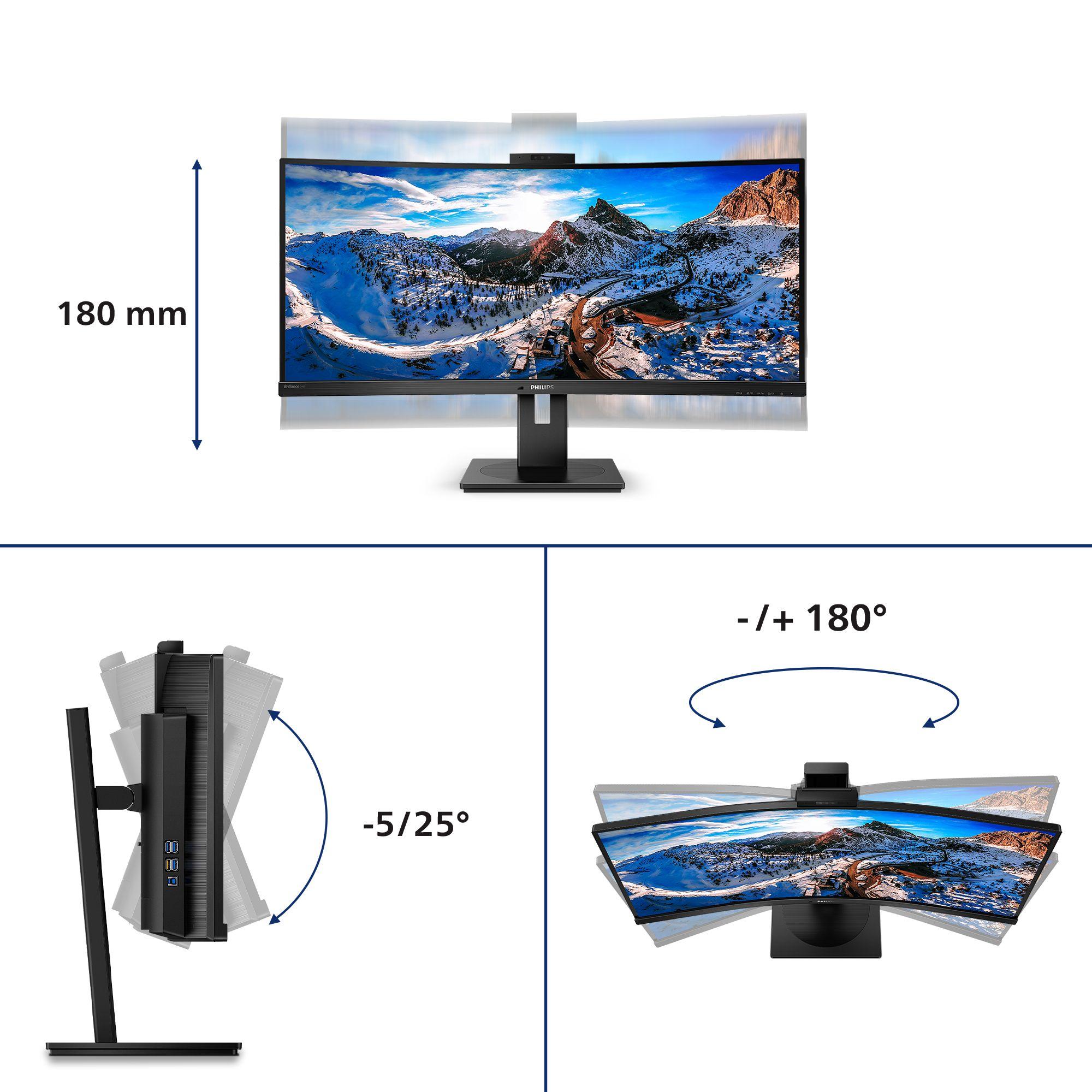 Monitor PHILIPS 346P1CRH/00 (34" - VA - 100 Hz - Preto) — miniatura 3