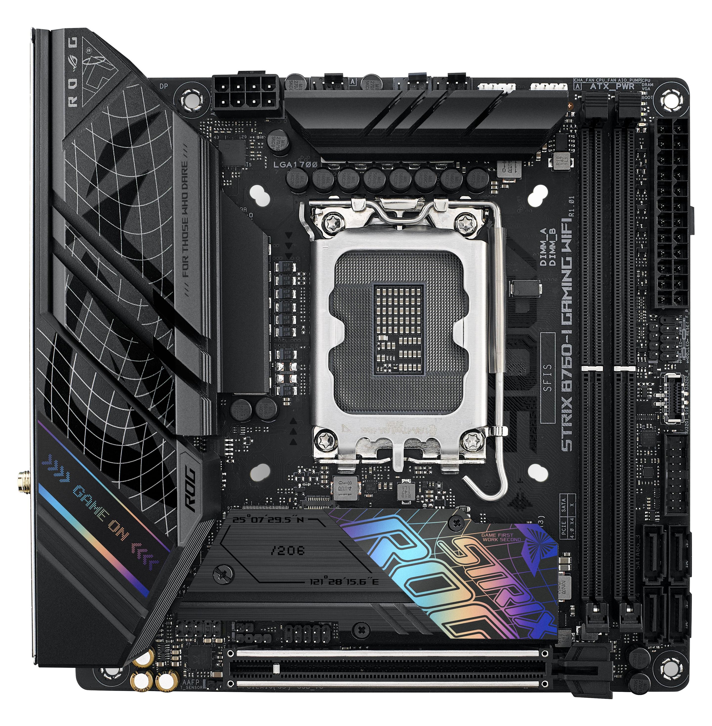 Motherboard ASUS ROG STRIX B760-I GAMING WIFI (LGA 1700 - mini-ITX - Duplo canal), miniatura 3