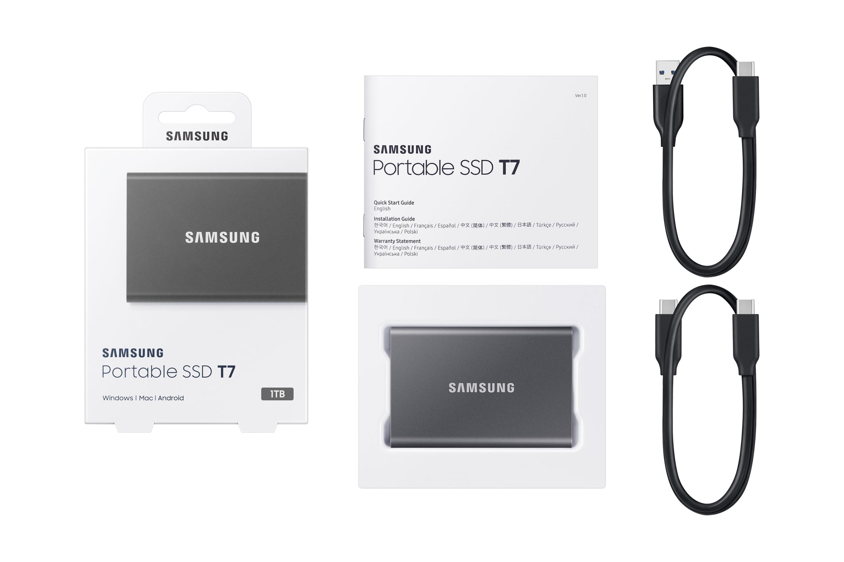 Disco SSD Externo SAMSUNG Portable SSD T7 MU-PC1T0T/WW (1 TB - 2.5 polegadas - USB 3.2 - Cinzento) — miniatura 10