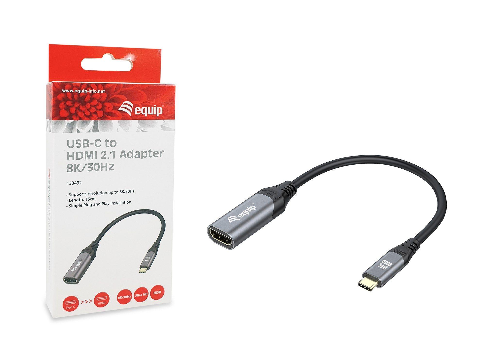 Cabo Adaptador USB-C para HDMI EQUIP 133492 (0,15 m - USB Type-C - Preto), miniatura 6