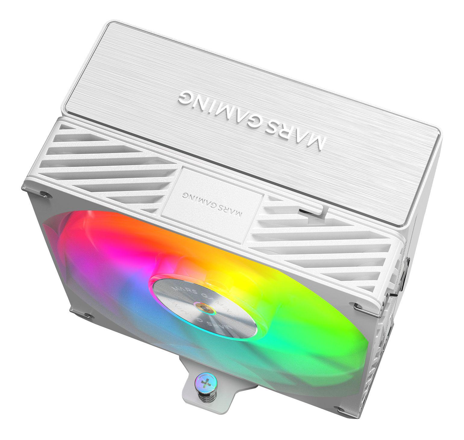 Cooler CPU MARS GAMING MCPU-X5ARGB (12 cm - 1 ventoinha - 2000 RPM - Branco) — miniatura 4