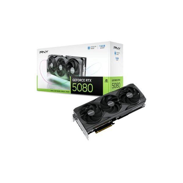 Placa Gráfica PNY GeForce RTX 5080 16GB (GeForce RTX 5080 - 30 Gbit/s - 16 GB - Preto)