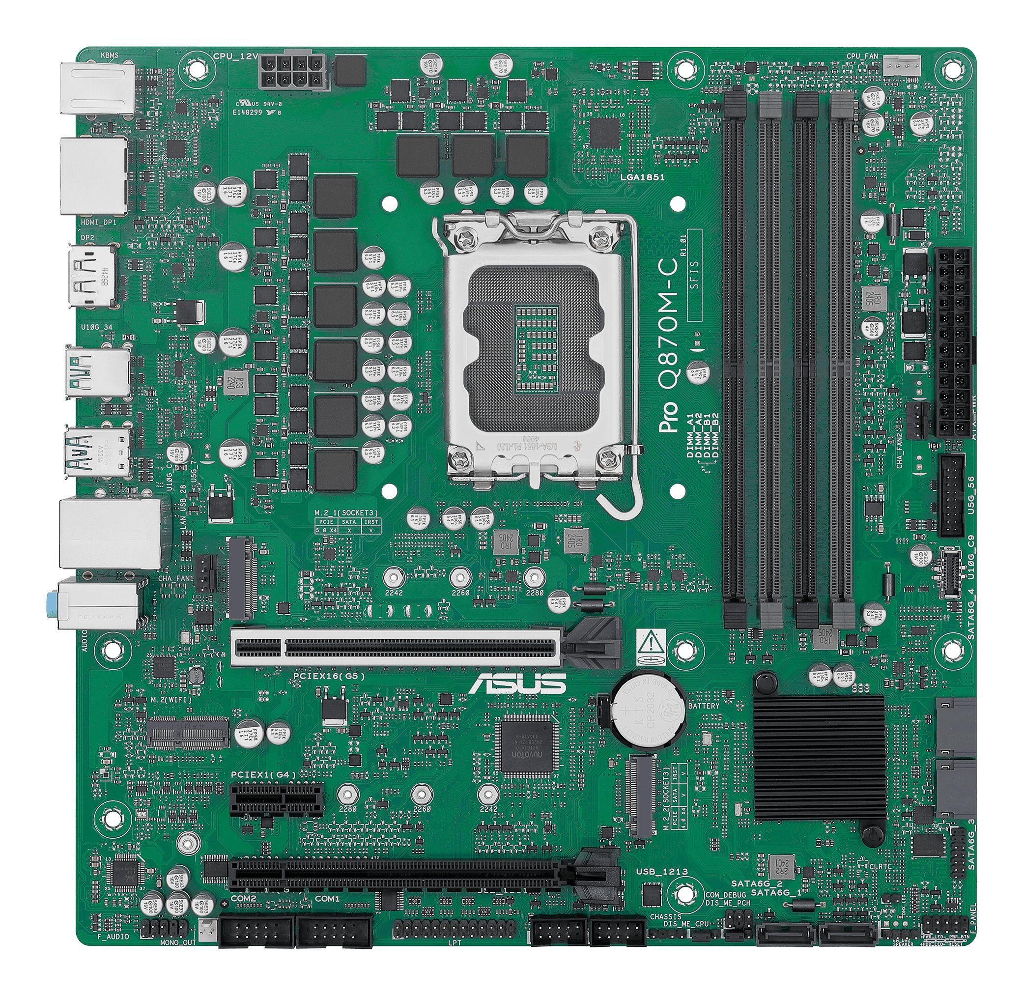 Motherboard ASUS PRO Q870M-C-CSM (LGA 1851 (Socket V1) - Intel Core Ultra - micro ATX - Multicor), miniatura 2
