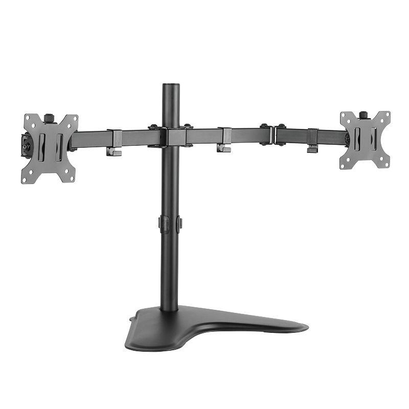 Suporte de Secretária LOGILINK BP0045 (2 Monitores 13-32" - Preto e Aço Inoxidável)