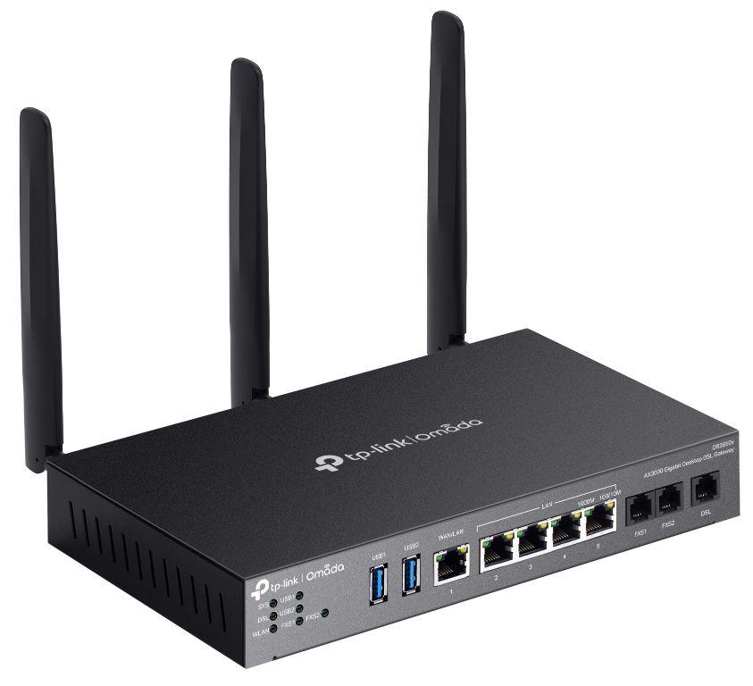 Gateway DSL TP-LINK Omada DR3220v-4G V1 (2402 Mbit/s - Dual-band, 2,4 GHz / 5 GHz - Gigabit Ethernet - Preto) — miniatura 3