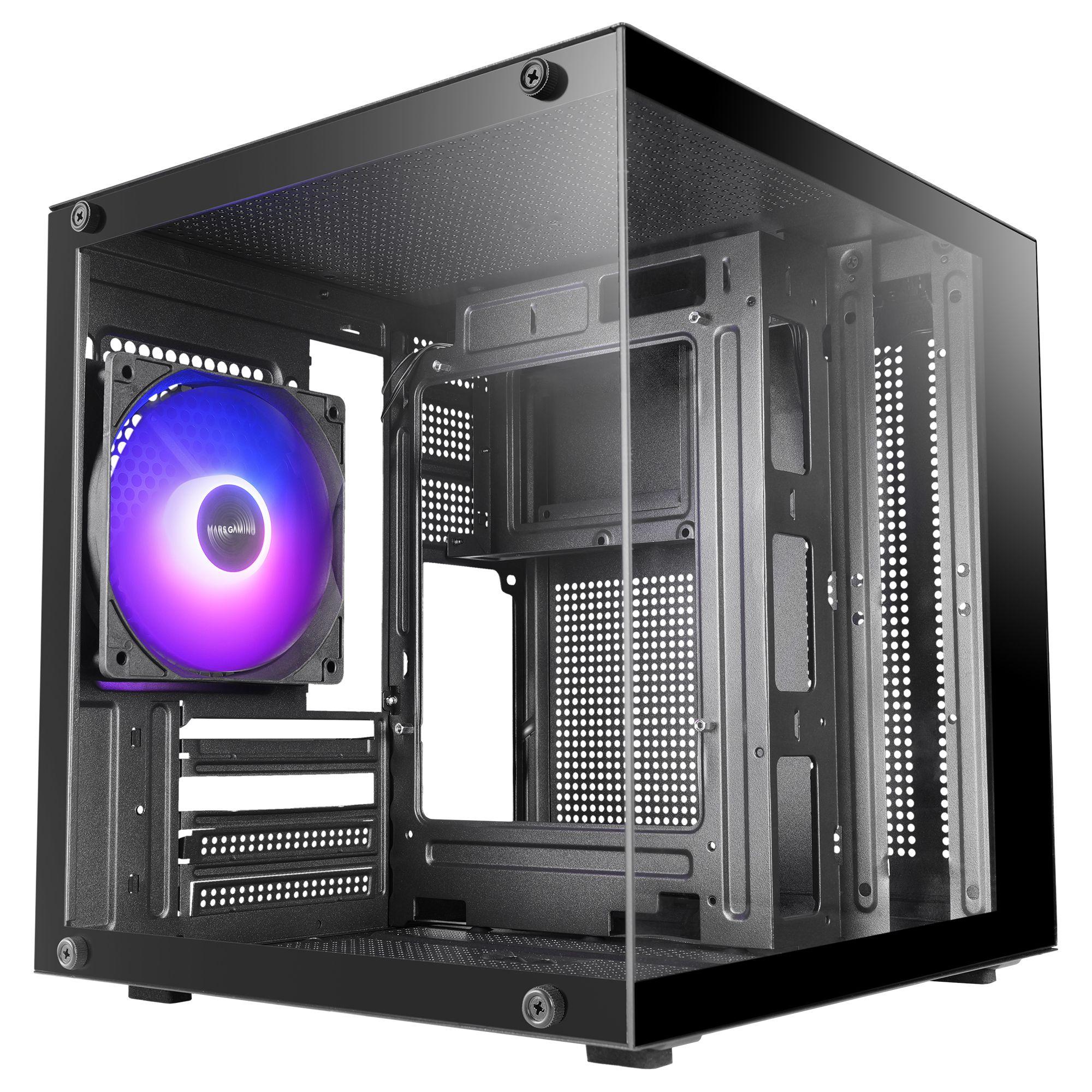 Caixa PC MARS GAMING MC-CUBE (Micro ATX, Mini-ITX - Mini Tower - Preto)