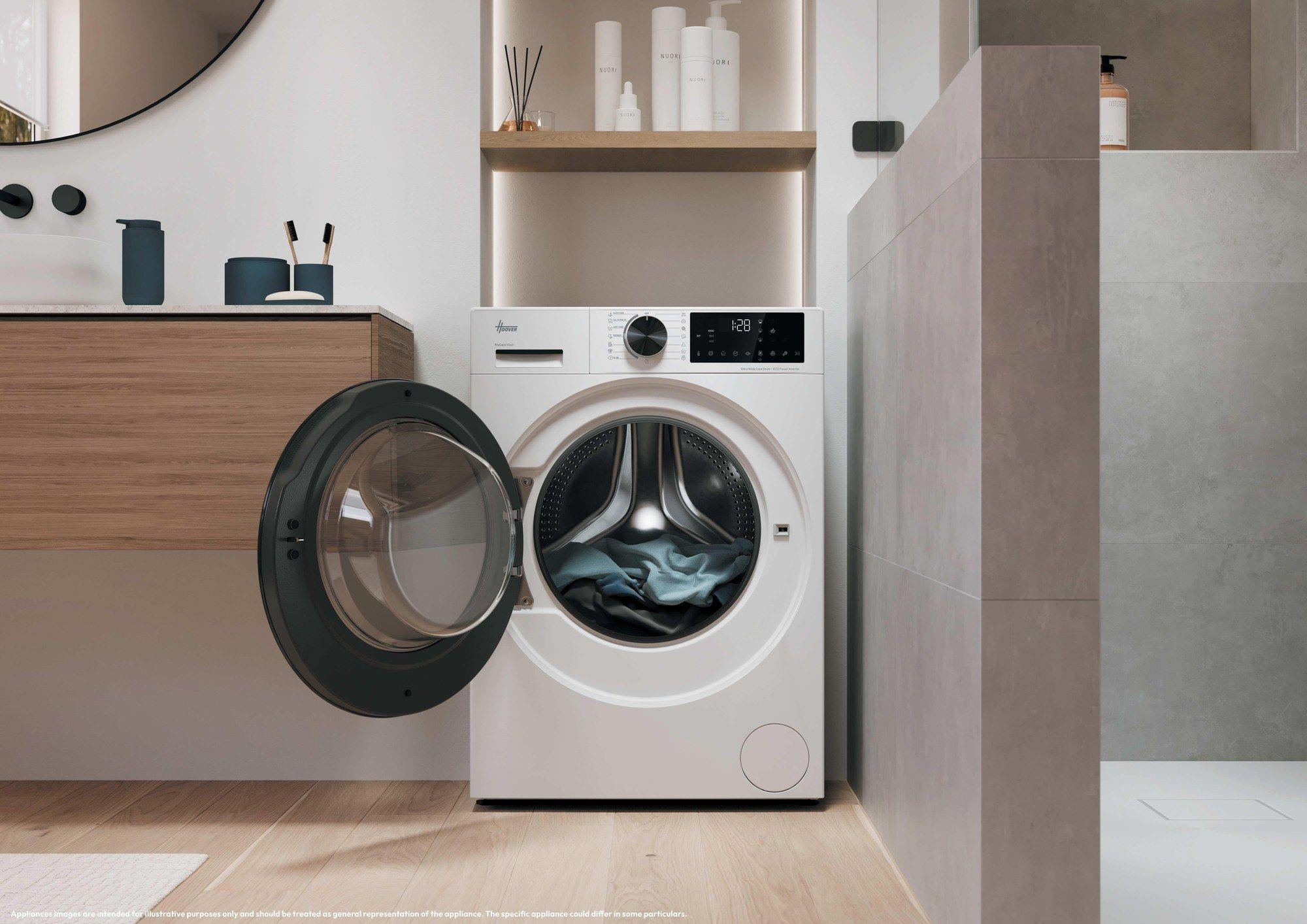Máquina de Lavar Roupa Independente HOOVER H3W414BL9H (1400 RPM - B - A - Branco), miniatura 8