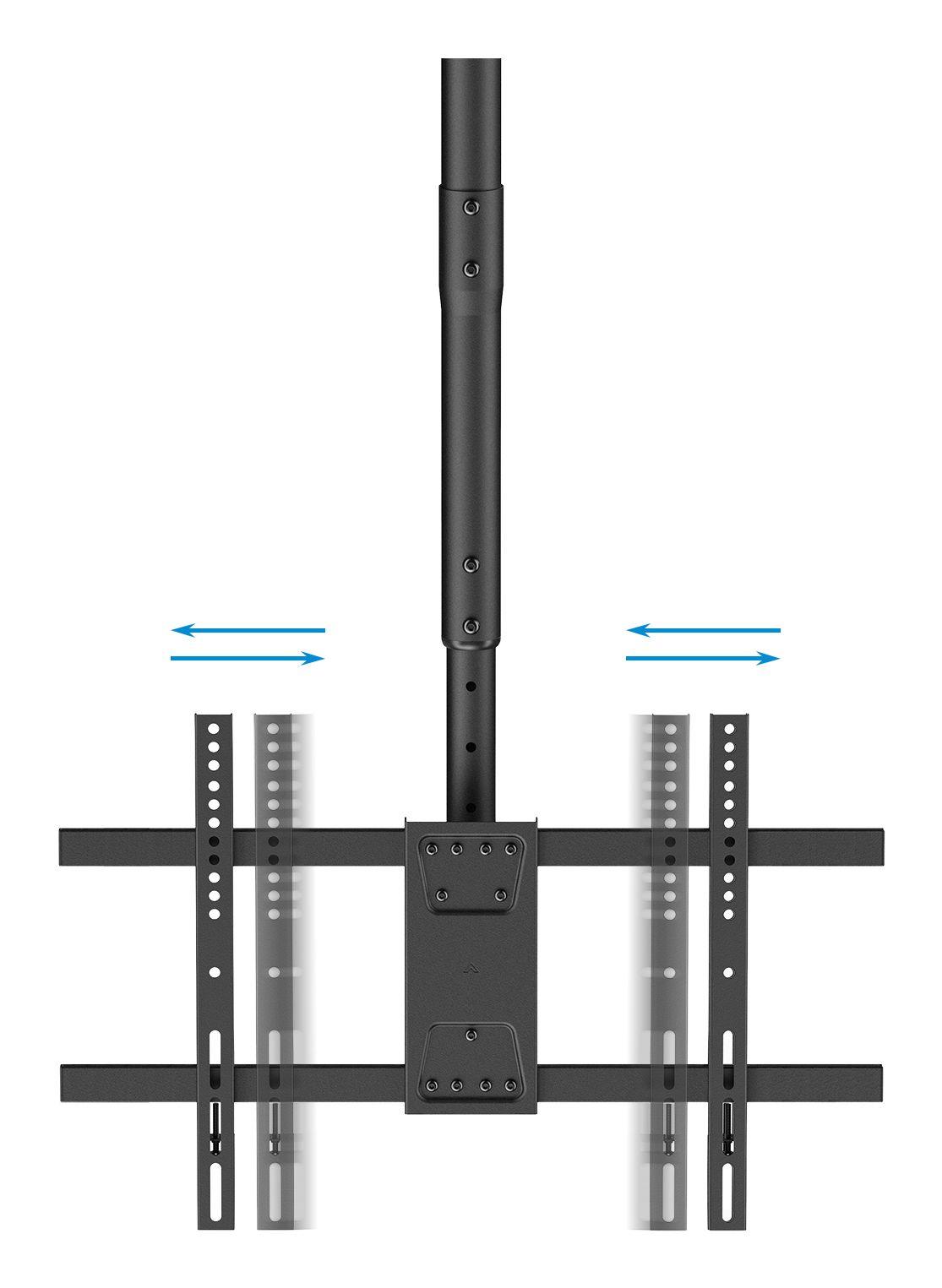 Suporte de Teto para 2 Televisores TOOQ LPCE2286TSLI-B (43"-86" - 50 kg por ecrã - Preto), miniatura 3