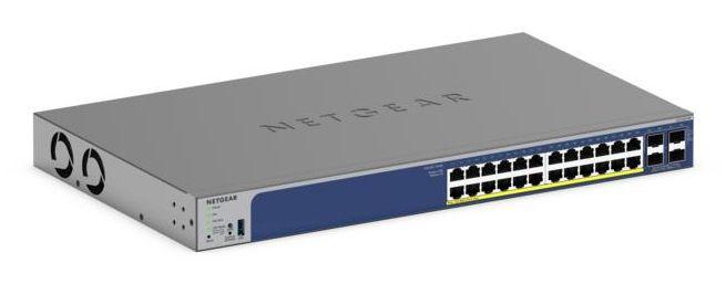 Switch Empilhável NETGEAR GS728TXP (10/100/1000 Mb/s - 16 MB - Sim, 24 portas PoE+ - Preto)