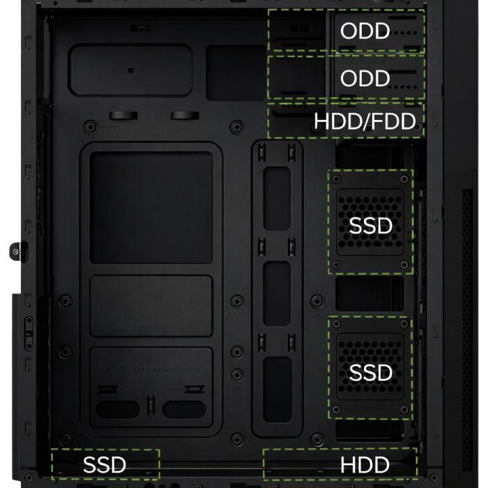 Caixa de Computador COOLBOX A780 (ATX, Micro ATX, Mini-ITX - 650 W - Midi Tower - Preto) — miniatura 3