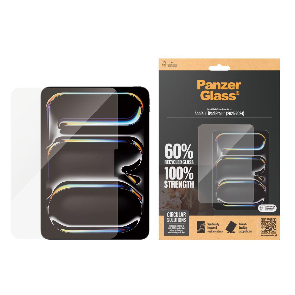 Protetor de Ecrã PANZERGLASS iPad Pro 11" (2024) Ultra-Wide Fit (Apple - Transparente) — miniatura 2