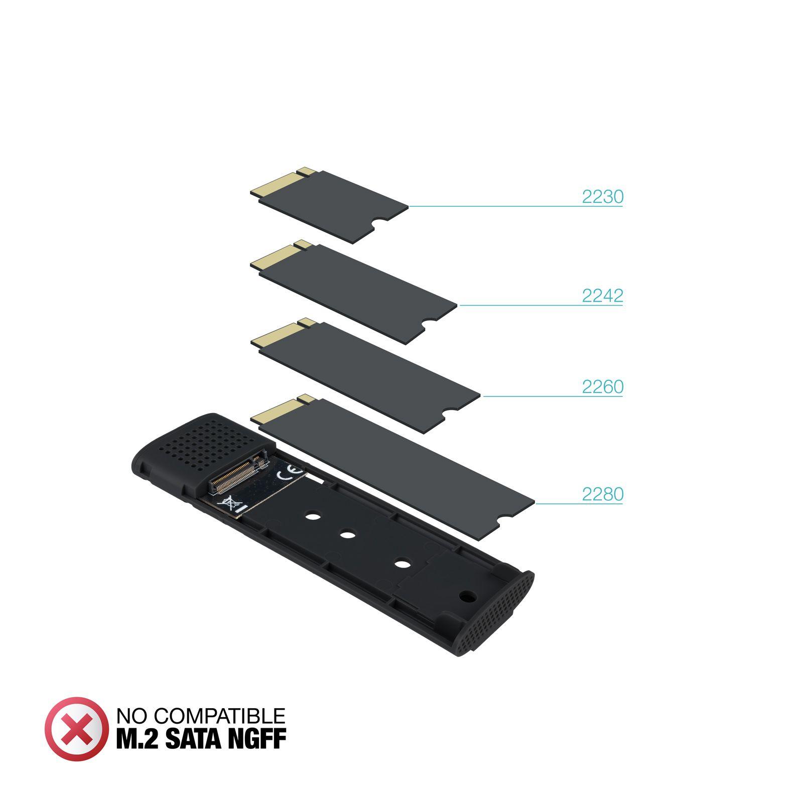 Caixa Externa M.2 NVMe TOOQ TQE-2230B (8 TB - M.2 - PCI Express NVMe - Preto) — miniatura 4