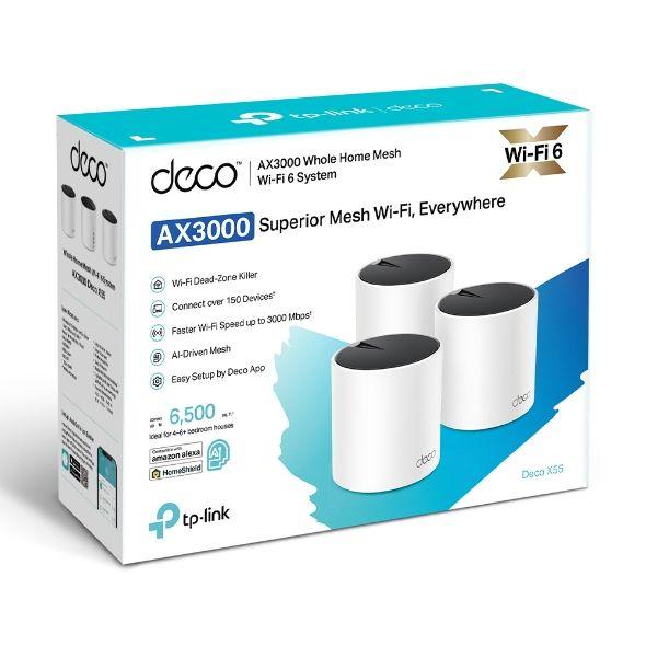 Sistema Wi-Fi Mesh TP-LINK Deco X55 (Wi-Fi 6 - 3000 Mbit/s - Banda dupla - Branco) — miniatura 3