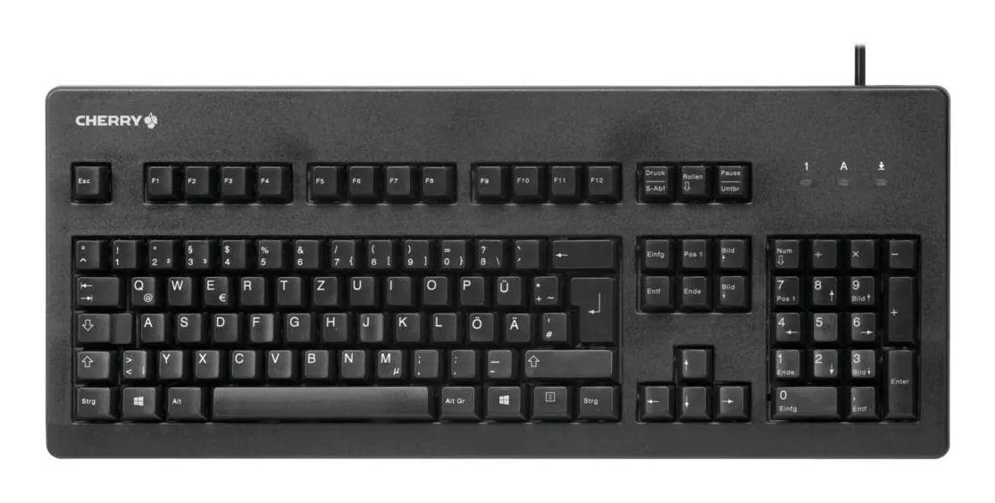 Teclado CHERRY G80-3000LPCDE-2 (Alemão - Cherry MX Black - Tamanho completo - Preto)