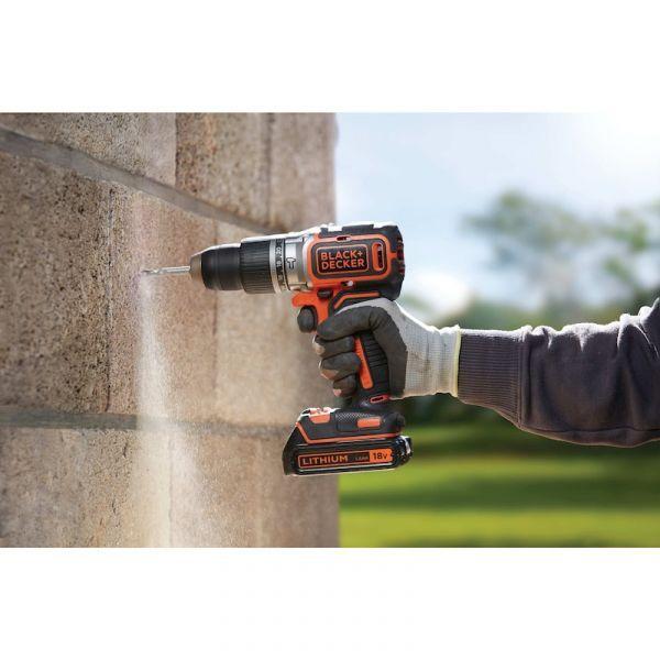 Berbequim com Percussão BLACK+DECKER BL188K-QW (18 V - Bateria - Iões de lítio - Preto/Laranja), miniatura 4