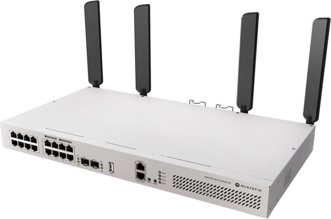 Switch MIKROTIK CRS418-8P-8G-2S+5axQ2axQ-RM (Wi-Fi 6 - Gigabit Ethernet - L2/L3 - Prateado)