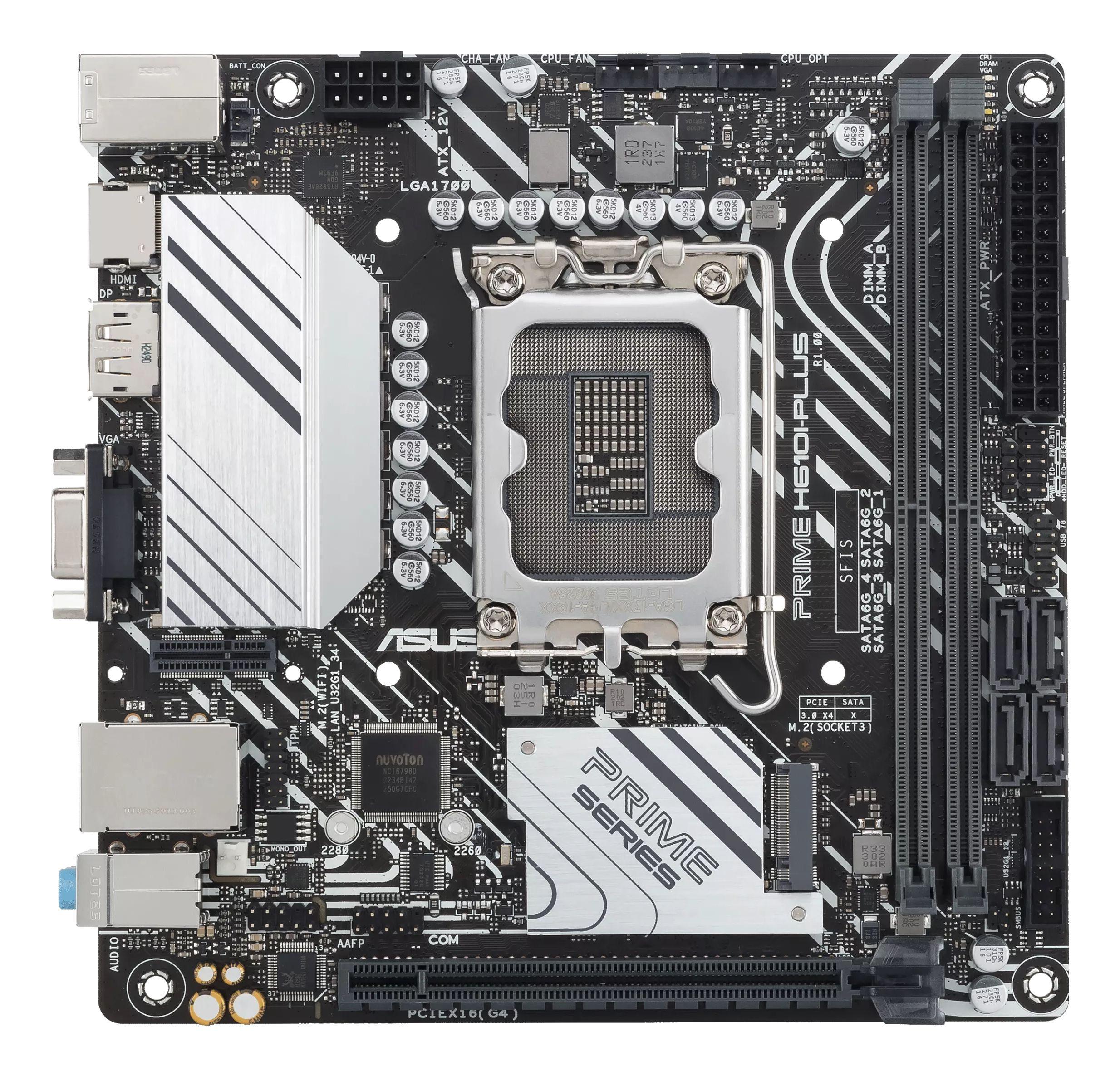 Motherboard ASUS PRIME H610I-PLUS-CSM (LGA 1700 - Mini-ITX - Duplo canal), miniatura 2