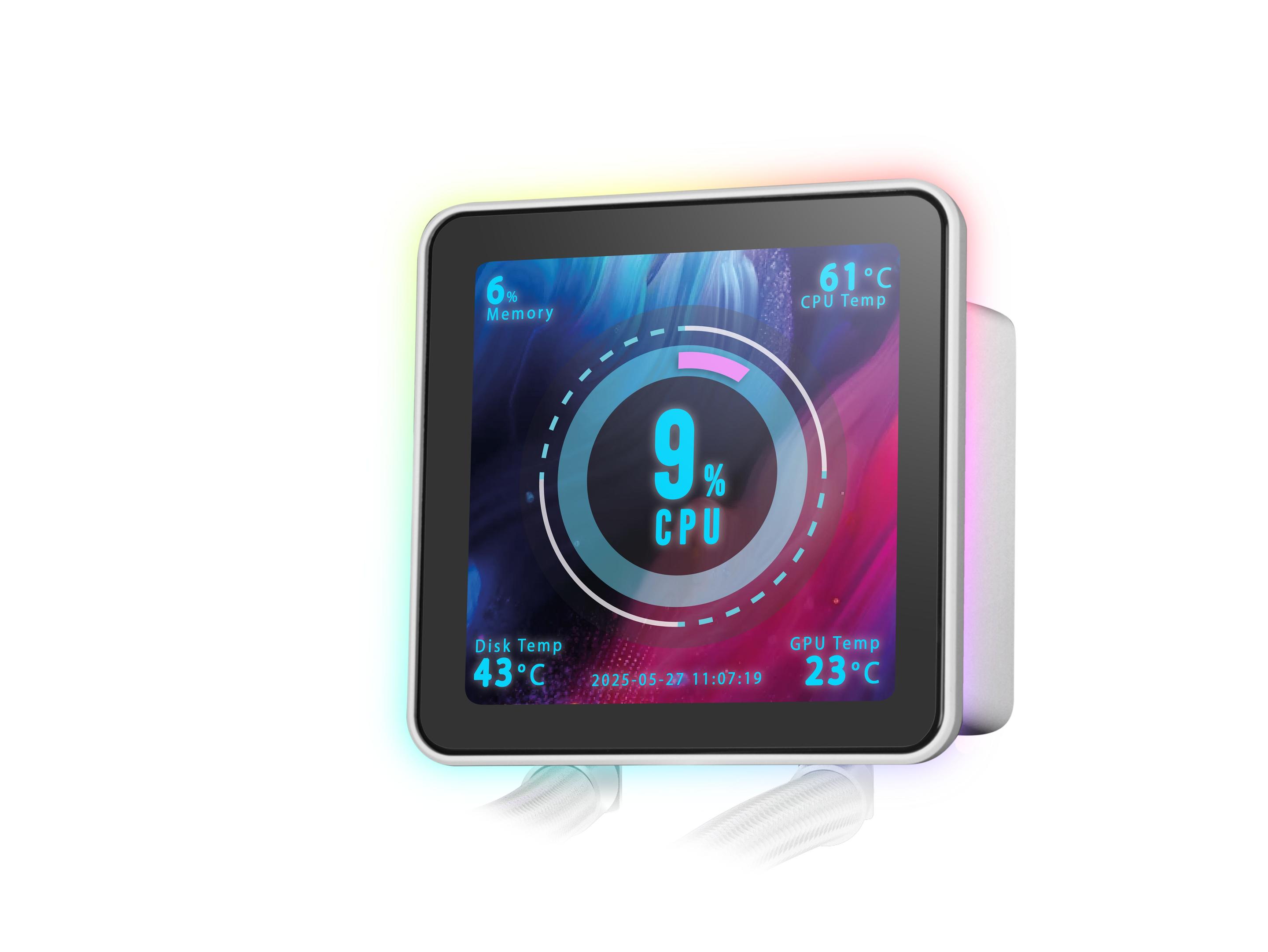 Sistema de Arrefecimento Líquido MARS GAMING MLVISIONPRO240 (120 mm - 2 ventoinhas - 2300 RPM - Branco) — miniatura 6
