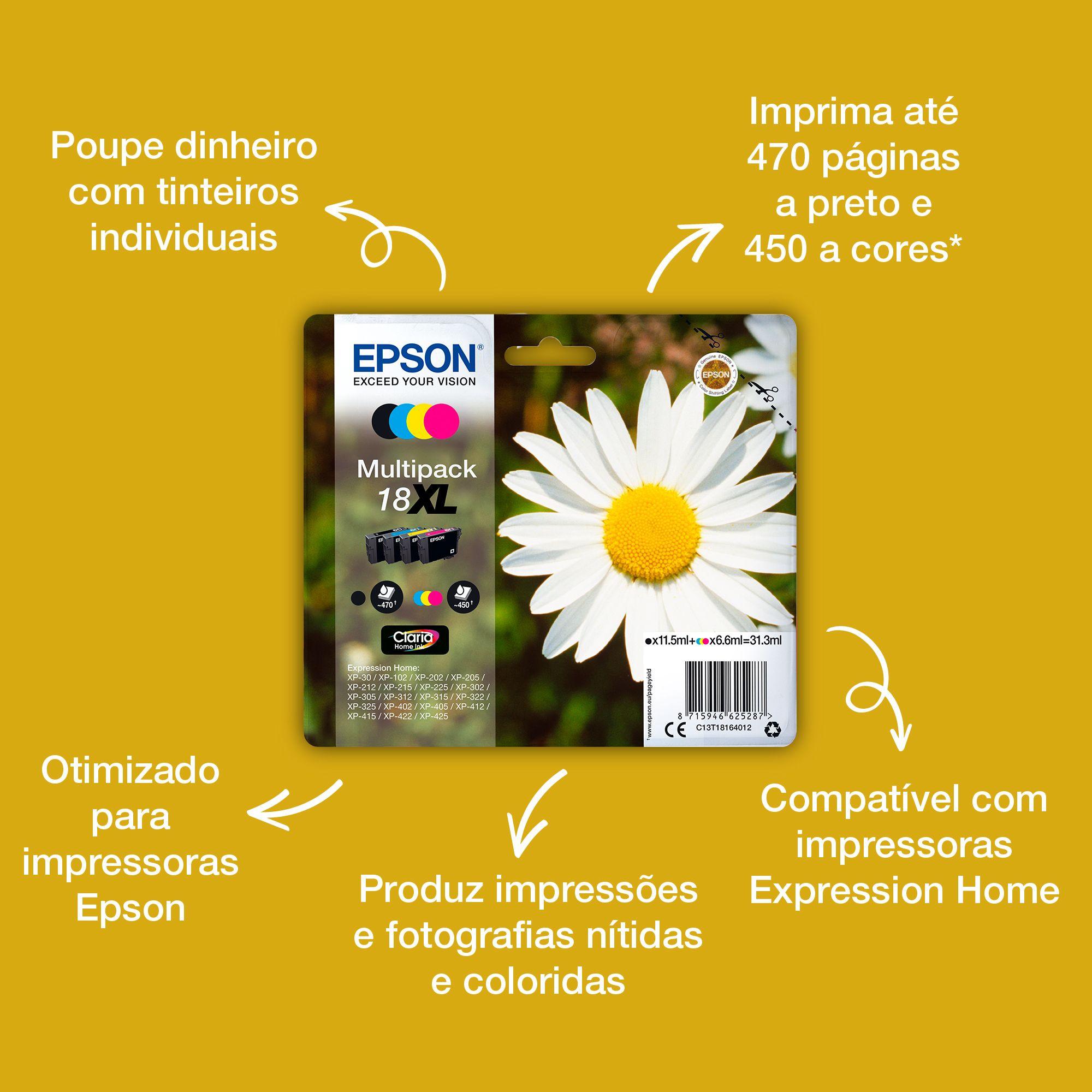 Multipack de Tinteiros EPSON 18 Daisy EasyMail C13T18064511 (4 Cores - Preto, Ciano, Magenta e Amarelo) — miniatura 3