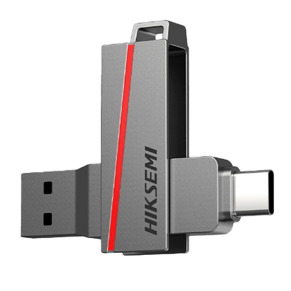 Pen USB HIKVISION HS-USB-E307CSTD/256G/U3/NEWSEMI/WW (USB Tipo A e USB Tipo C 3.2 - 130 MB/s - Cinzento)