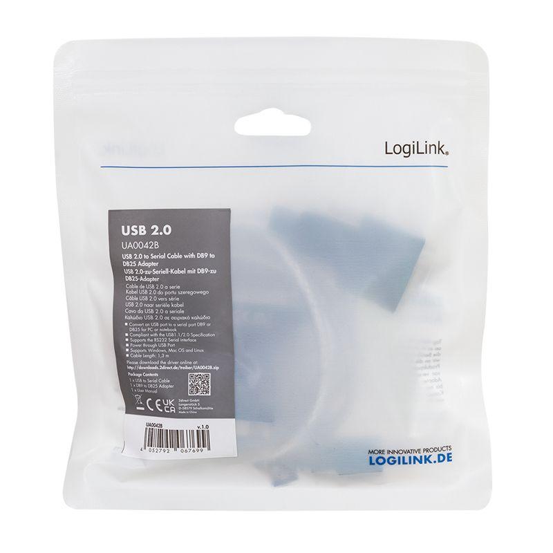 Cabo Adaptador LOGILINK UA0042B (1,3 m - USB Type-A - DB-9 - Verde e Transparente), miniatura 4