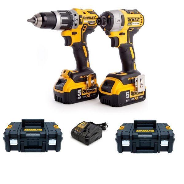 Kit de Berbequim Aparafusador e Aparafusadora de Impacto DEWALT DCK266P2T-QW (Prateado) — miniatura 2