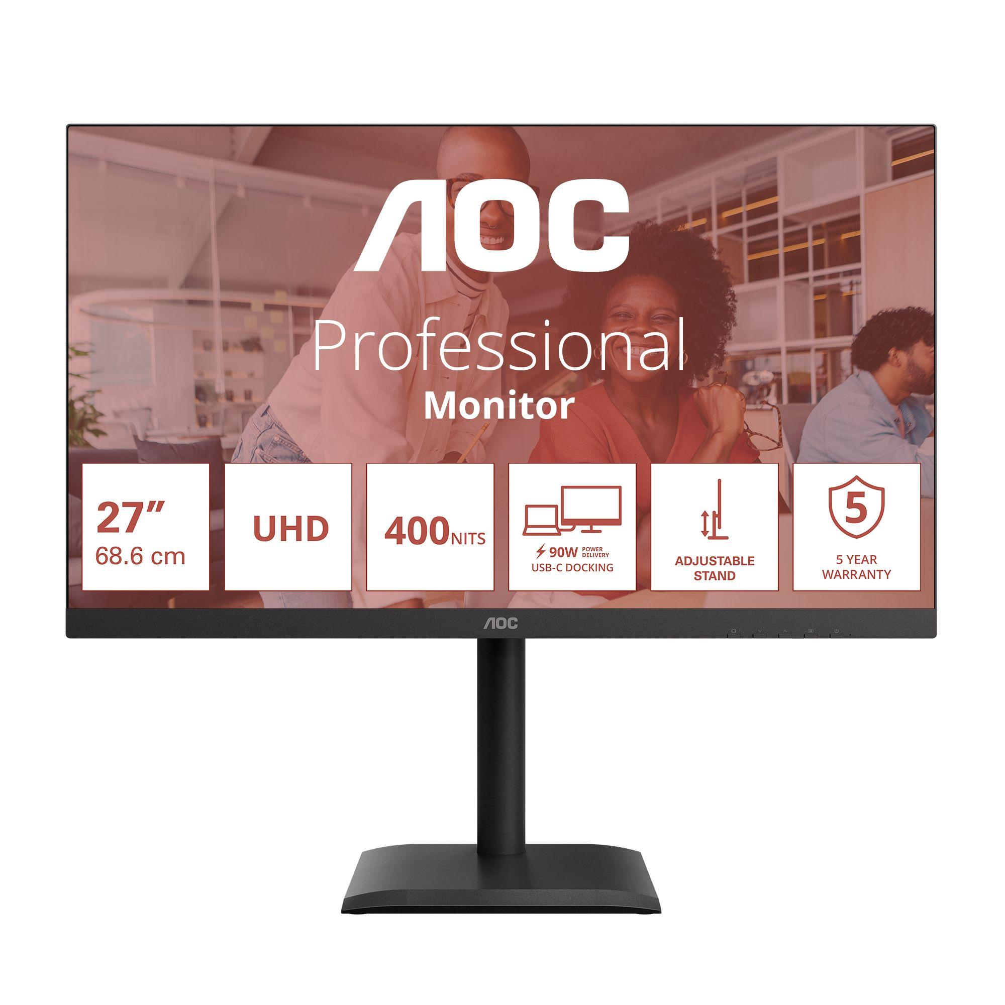 Monitor AOC U27E4CV (27" - IPS - 60 Hz - Preto) — miniatura 2