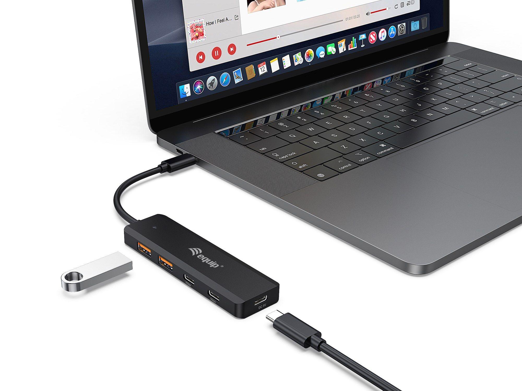 Hub USB-C EQUIP 128966 (0,18 m - Preto) — miniatura 4
