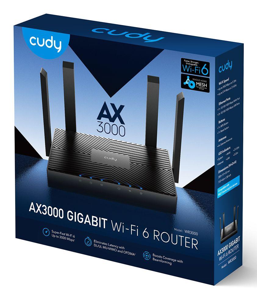 Router CUDY WR3000 (Wi-Fi 6 - 2402 Mbit/s - Dual-band - Preto), miniatura 5