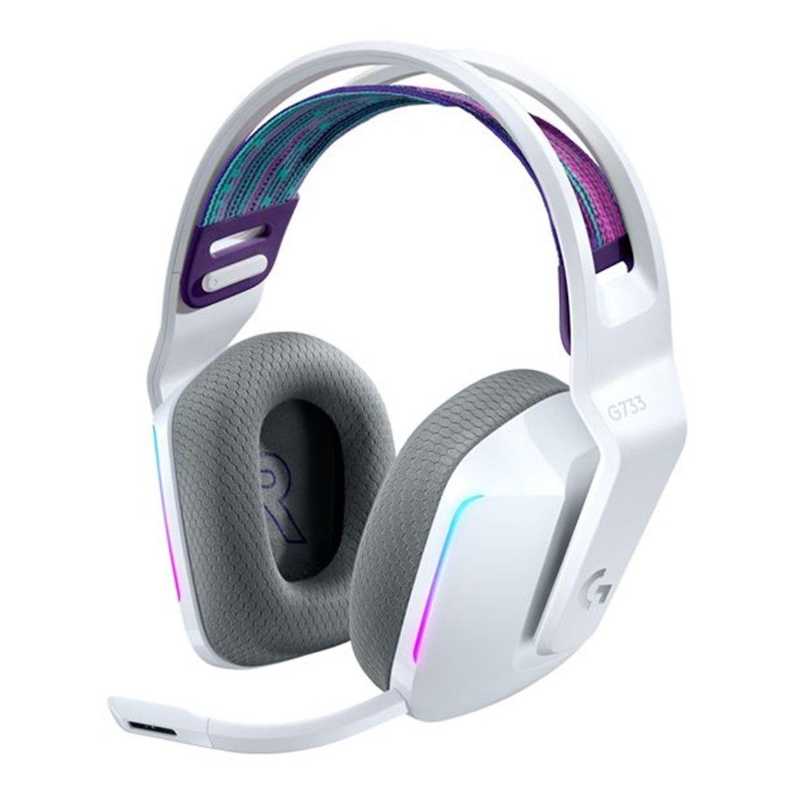Headset Gaming LOGITECH G733 (5,55 Wh - 40" - Branco)