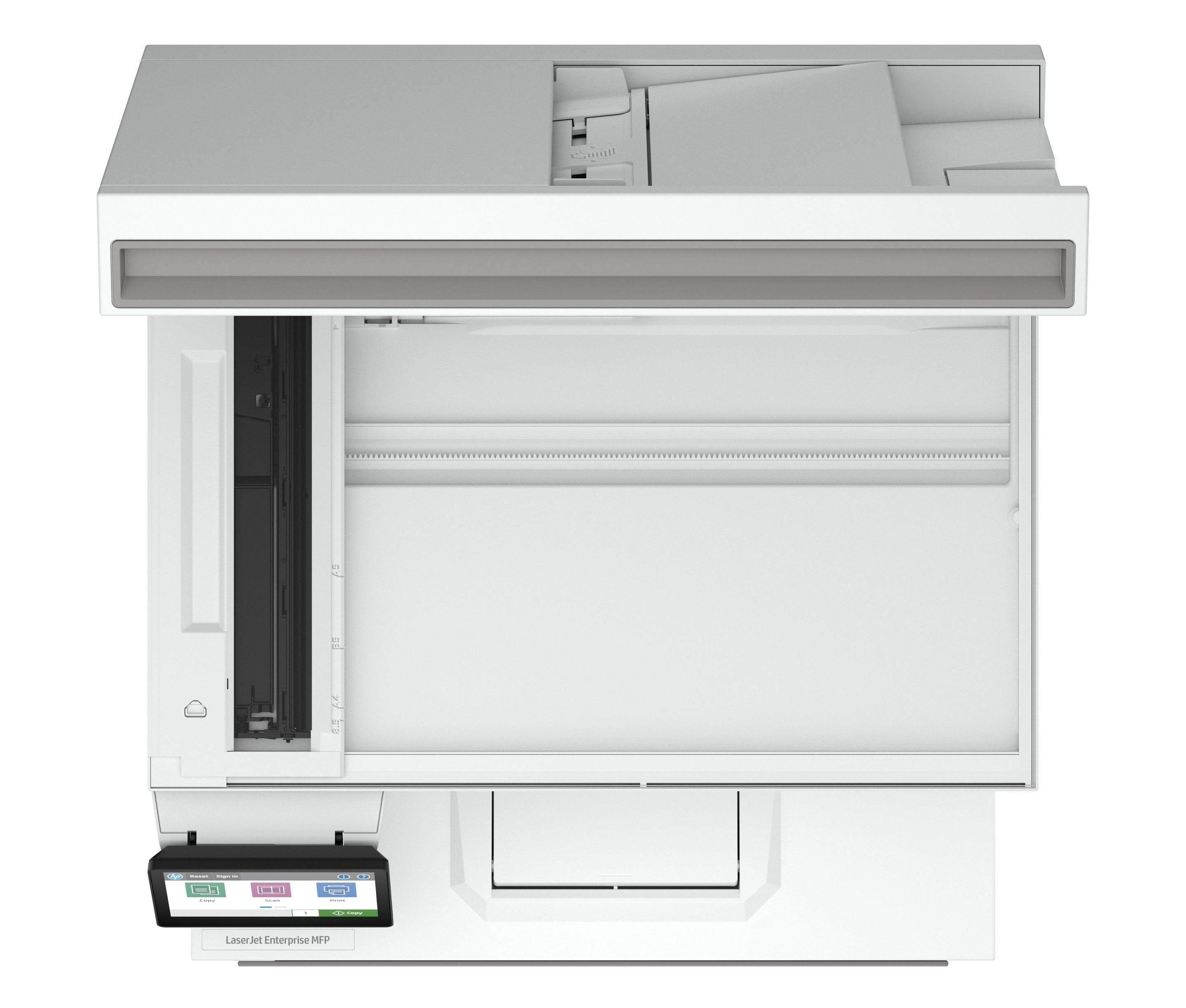 Impressora Multifunções Laser HP LaserJet Enterprise MFP 5601dn (A4 - Impressão a preto e branco - 650 folhas - Branco e Azul), miniatura 4