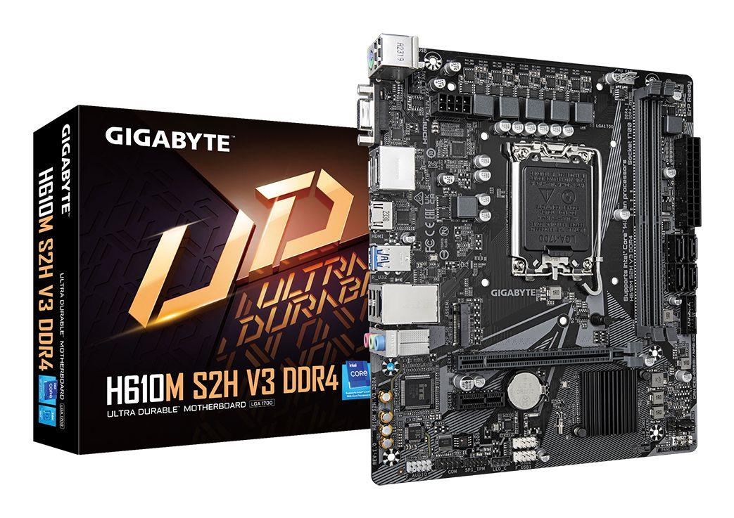 Motherboard GIGABYTE H610M S2H V3 DDR4 (LGA 1700 - micro ATX - Duplo canal - Preto)