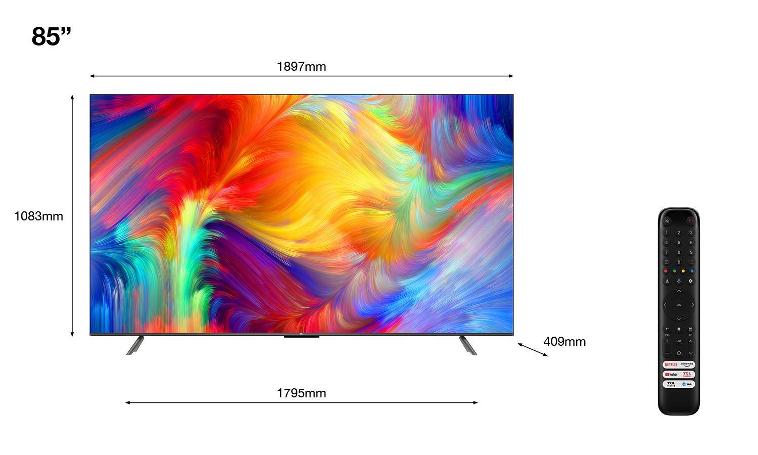 Televisão TCL TV 85P735 (LED - 4K Ultra HD - 3840 x 2160 pixels - Preto)