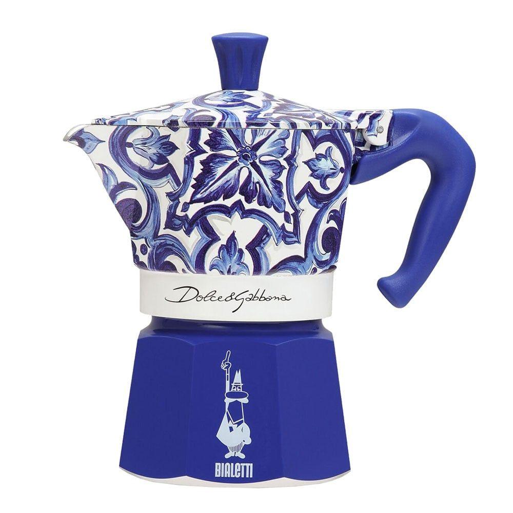Cafeteira Italiana BIALETTI Moka Express D&G Blu Mediterraneo (Azul e Branco)