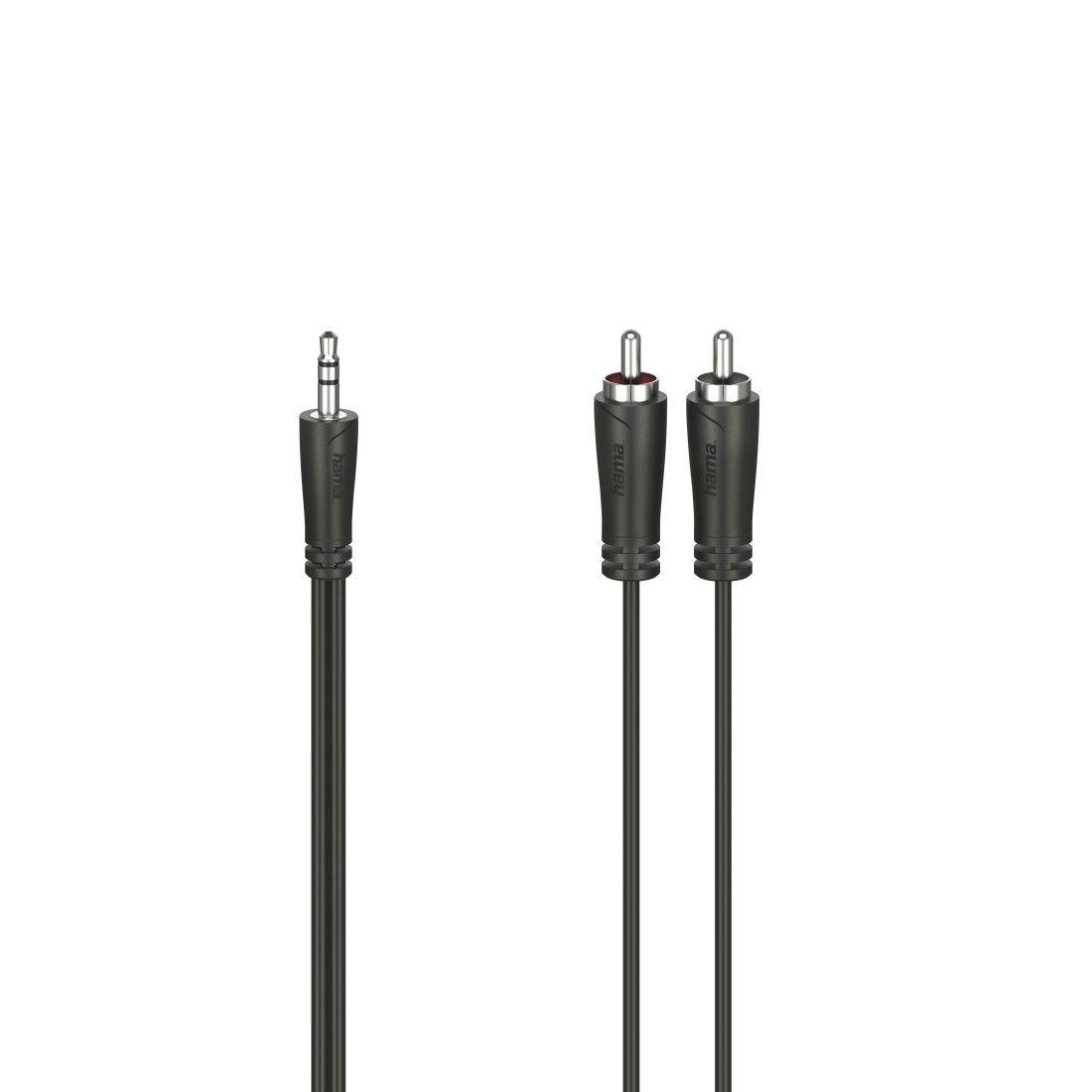 Cabo de Áudio HAMA 00205110 (1,5 m - 2 x RCA - 3.5 mm - Preto)