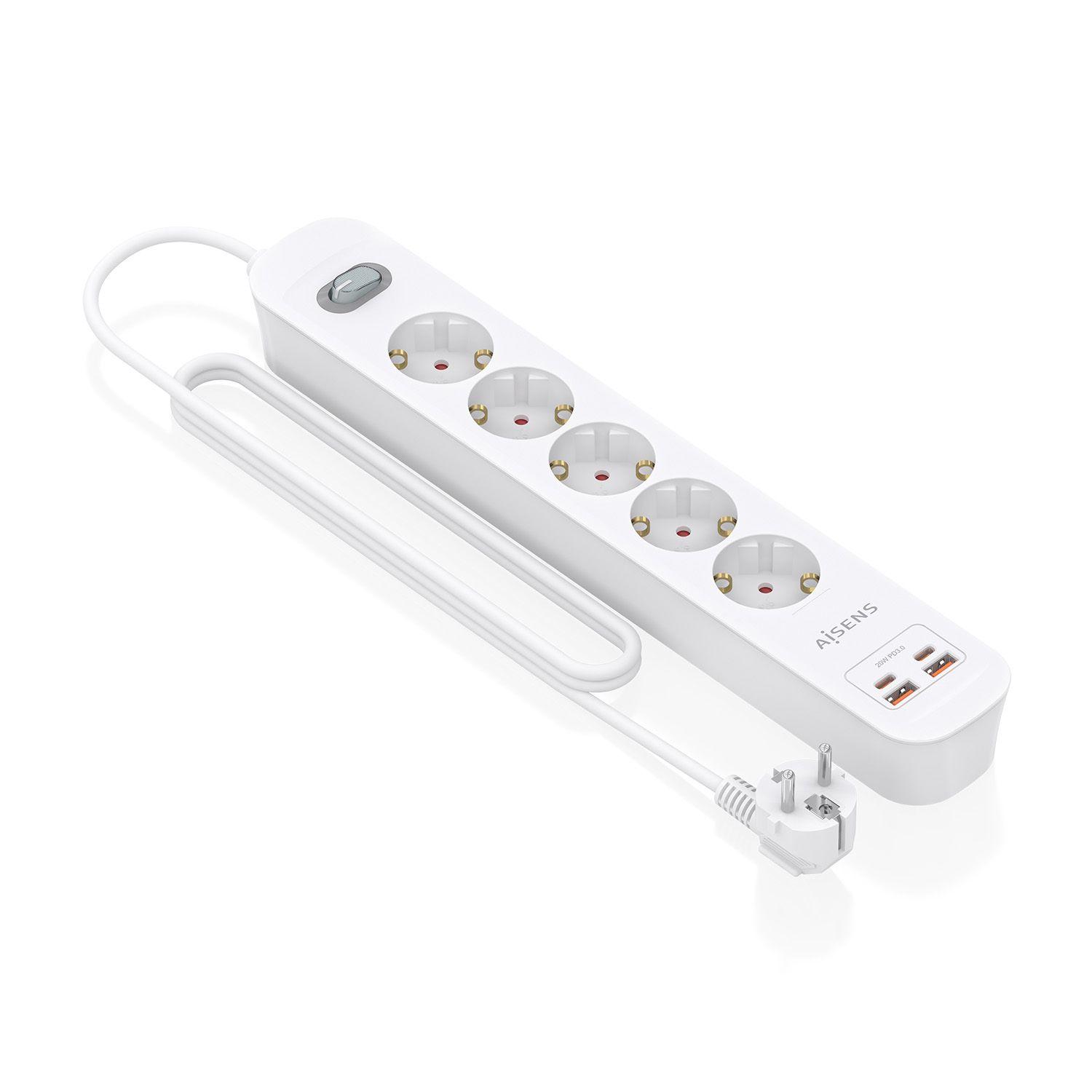 Bloco de Tomadas AISENS ASPS-2A2C14-W (Cobre - Branco), miniatura 2