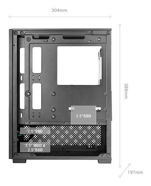 Caixa PC Mini Torre MARS GAMING MC-SE2 (micro ATX, Mini-ITX - Mini Torre - 16 cm - Preto) — miniatura 8